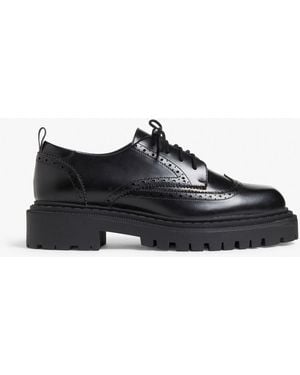 Monki Faux Leather Brogues - Black