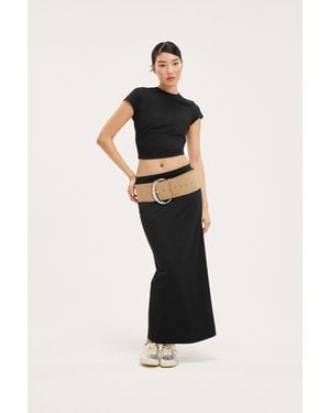 Monki Black Jersey Pencil Skirt