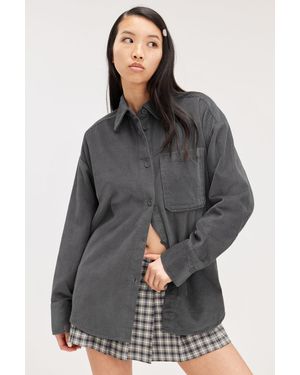 Monki Oversized Corduroy Shirt - Grey