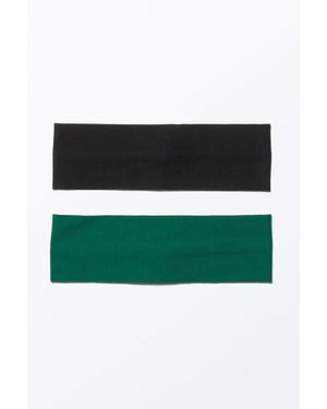 Monki 2-Pack Cotton Headbands - Green