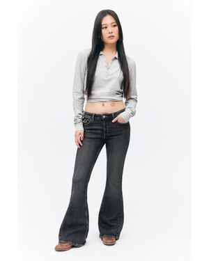 Monki Cheri Low Waist Flared Jeans - Blue