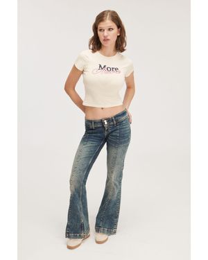 Monki Nicole Low Bootcut Jeans - Blue