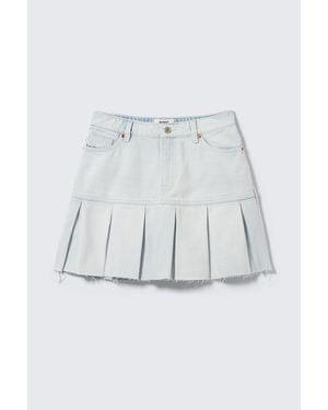 Monki Plissierter Mini-Jeansrock - Mehrfarbig