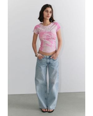 Monki Imoo Low Wide Jeans - Blue
