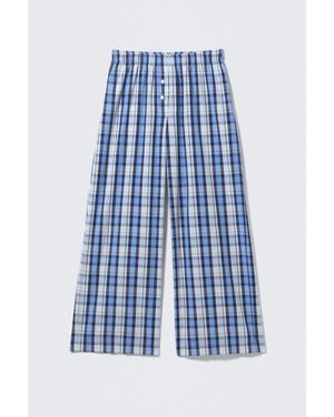 Monki Wide-leg Cotton Twill Pants - Blue