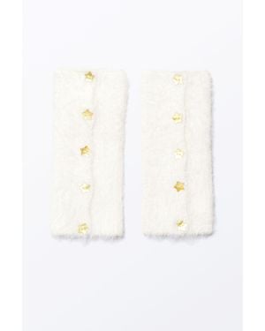 Monki Star Wrist Warmers - White