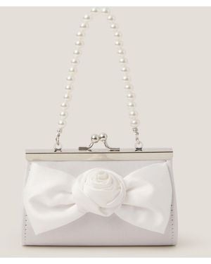 Monsoon Satin Rose Bow Mini Bag Ivory - Natural