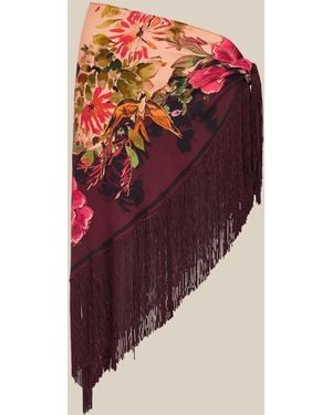 Monsoon Ellie Floral Fringe Triangle Scarf - Multicolour