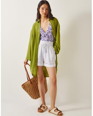 Monsoon Esme Beach Shirt Dress Green