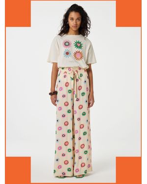 Monsoon Fabienne Chapot Palapa Sun Print Trousers Multi - White