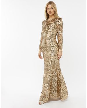 Monsoon Marina Sequin Maxi Dress - Metallic