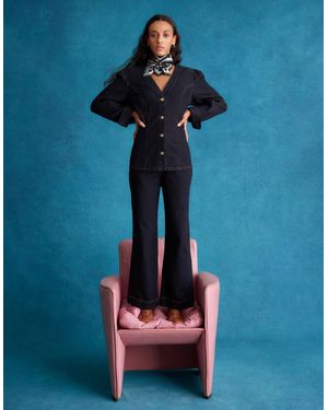 Monsoon Teri Tailored Denim Shirt Blue
