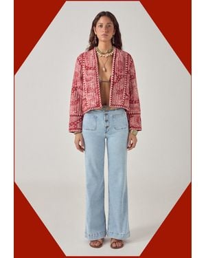 Monsoon Maison Hotel Sujata Paisley Quilted Jacket Red