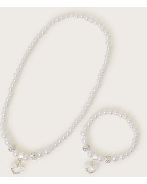 Monsoon Bridesmaid Faux Pearl Jewellery Set - Natural