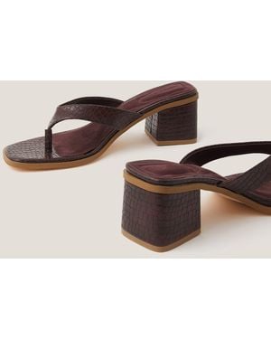 Monsoon Tilly Toe Thong Mules Red - Brown