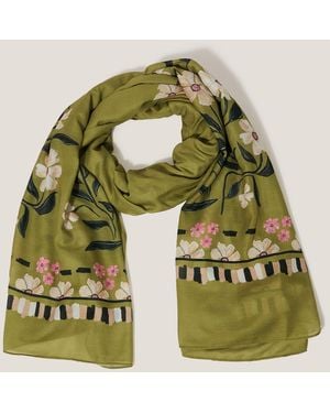 Monsoon Lou Lightweight Floral Print Scarf - Green