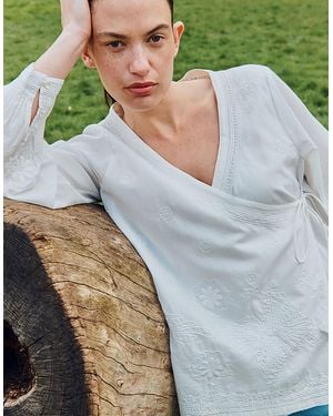 Monsoon East Romana Hand-chikankari Embroidered Top White