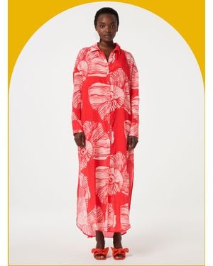 Monsoon Fabienne Chapot Denis Shell Print Shirt Dress Red - White