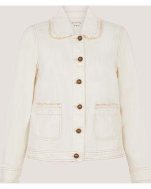 Monsoon Sadie Frill Denim Jacket Natural