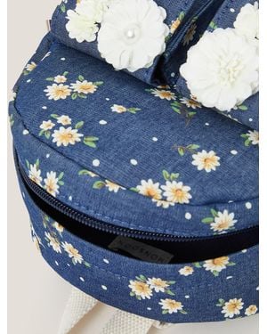 Monsoon Daisy Denim Embellished Mini Backpack - Blue