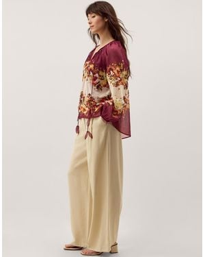 Monsoon Parrie Balloon Sleeve Blouse - Natural