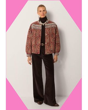 Monsoon Maison Hotel Olivia Embroidered Paisley Print Jacket Red - Pink