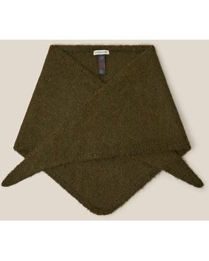 Monsoon Taya Large Knitted Triangle Scarf Green