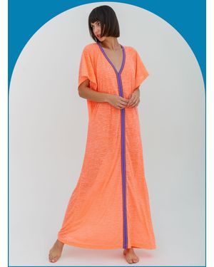 Monsoon Pitusa Inca Abaya Maxi Sundress Orange - Blue