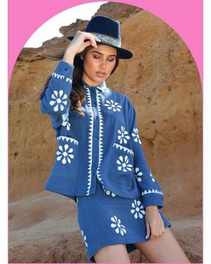 Monsoon Wild Nona Woven Mini Skirt Blue