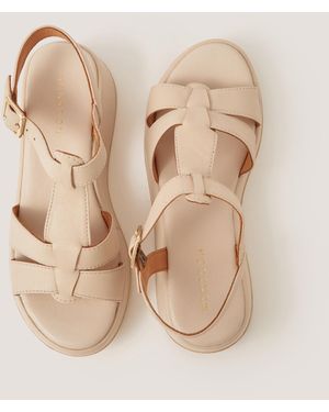 Monsoon Della Strappy Wedge Sandals Ivory - Natural
