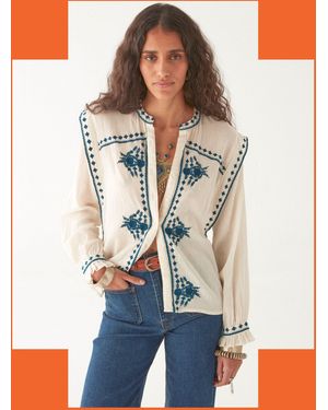 Monsoon Maison Hotel Phillipa Embroidered Blouse White
