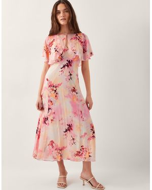 Monsoon Clare Cutwork Maxi Dress & Scarf Orange - Pink
