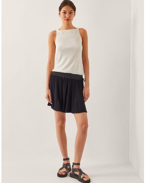 Monsoon Heidi Metallic Shirred Shorts Black