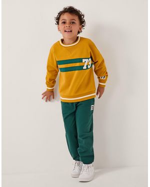 Monsoon Varsity Stripe Sweatshirt Yellow