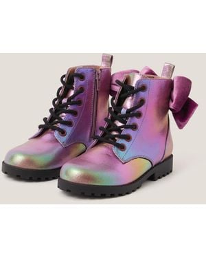 Monsoon Rainbow Lace Up Boots Pink