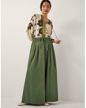 Monsoon Rachel Wide Leg Trousers Green