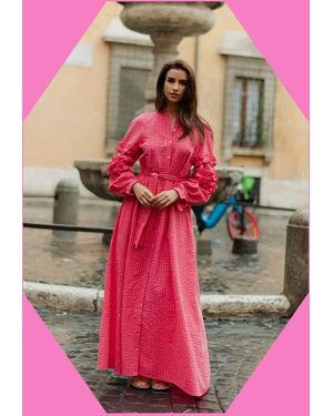 Monsoon Sundress Magnolia Long Sleeve Frill Maxi Dress - Pink