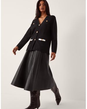 Monsoon Leila Button Longline Cardigan Black