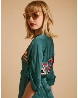 Monsoon Tallulah And Hope Gloria Embroidered Jumpsuit Teal - Blue