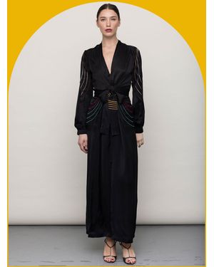 Monsoon Tallulah And Hope Regular Length Satin Wrap Dress Black