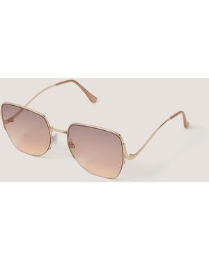 Monsoon Oversized Metal Sunglasses - Natural