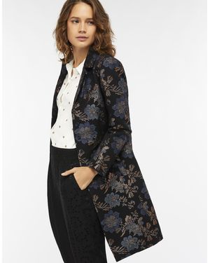 Monsoon Alex Jacquard Coat - Black