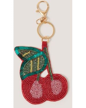 Monsoon Cherry Beaded Bag Charm - Pink