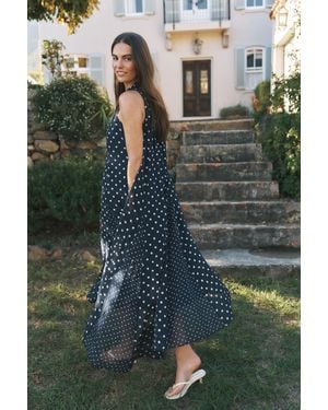 Monsoon Yaz Polka Dot Midi Dress - Blue