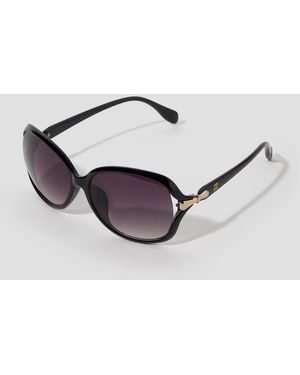 Monsoon Gold Hinge Oversized Sunglasses - Metallic
