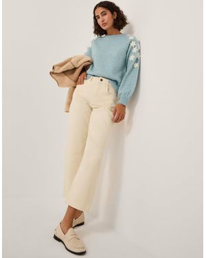 Monsoon Betty High Waist Barrel Jeans - Natural