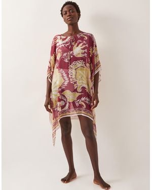 Monsoon Misha Ornate Print Mini Kaftan - Pink