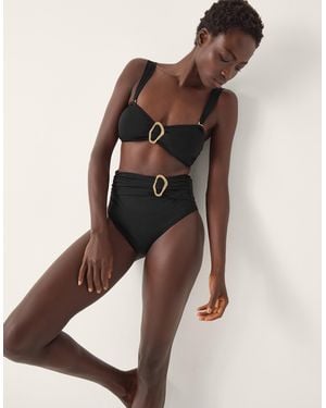 Monsoon Cindy Molten Detail Bikini Top Black