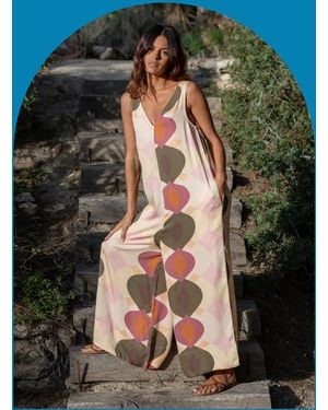 Monsoon Lyrical Sisters Desert Bubble Print Jumpsuit Multi - Blue