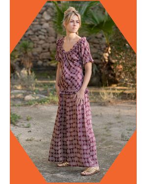 Monsoon Lyrical Sisters Hourglass Print Top Brown